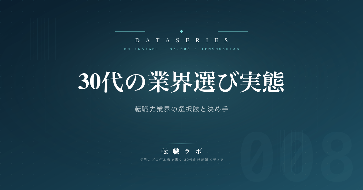 【独自データ】30代の業界選び実態｜選び方