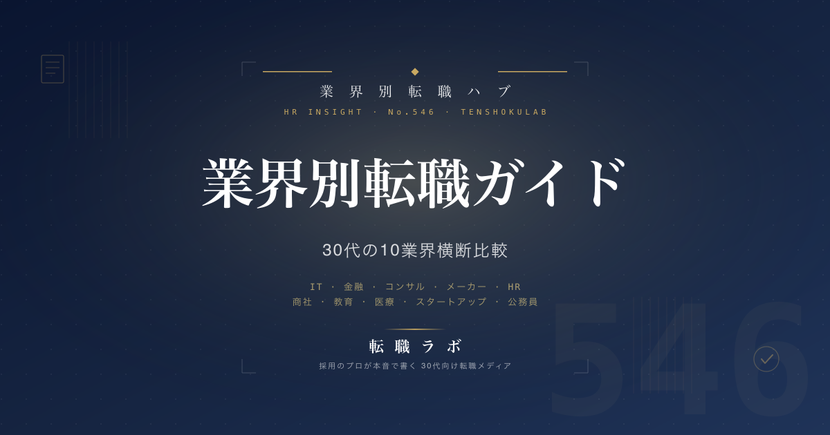 【保存版】30代の業界別転職ガイド｜採用担当が見る10業界の横断比較と最適な選び方