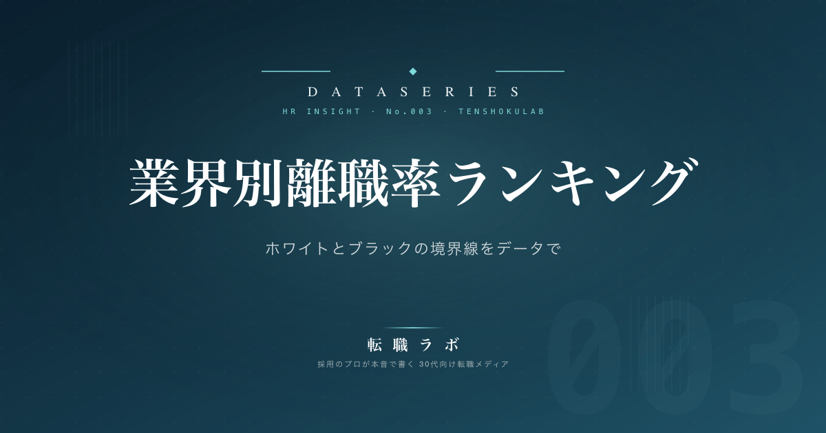 業界別離職率ランキング - データ系記事のアイキャッチ