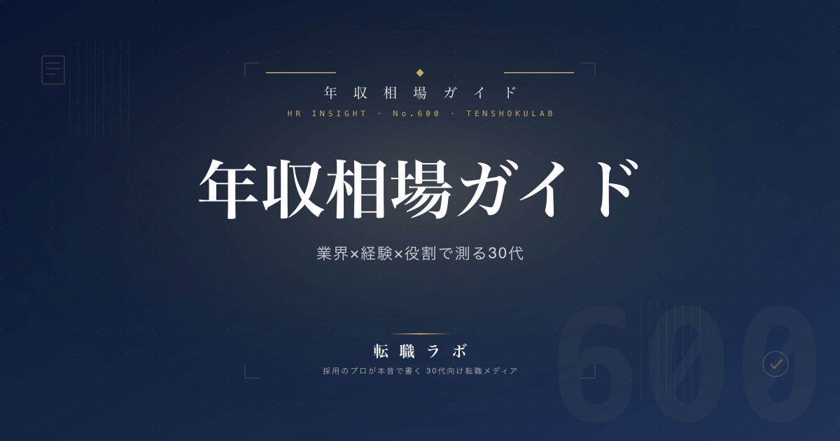 年収相場ガイド 業界×経験×役割で測る30代
