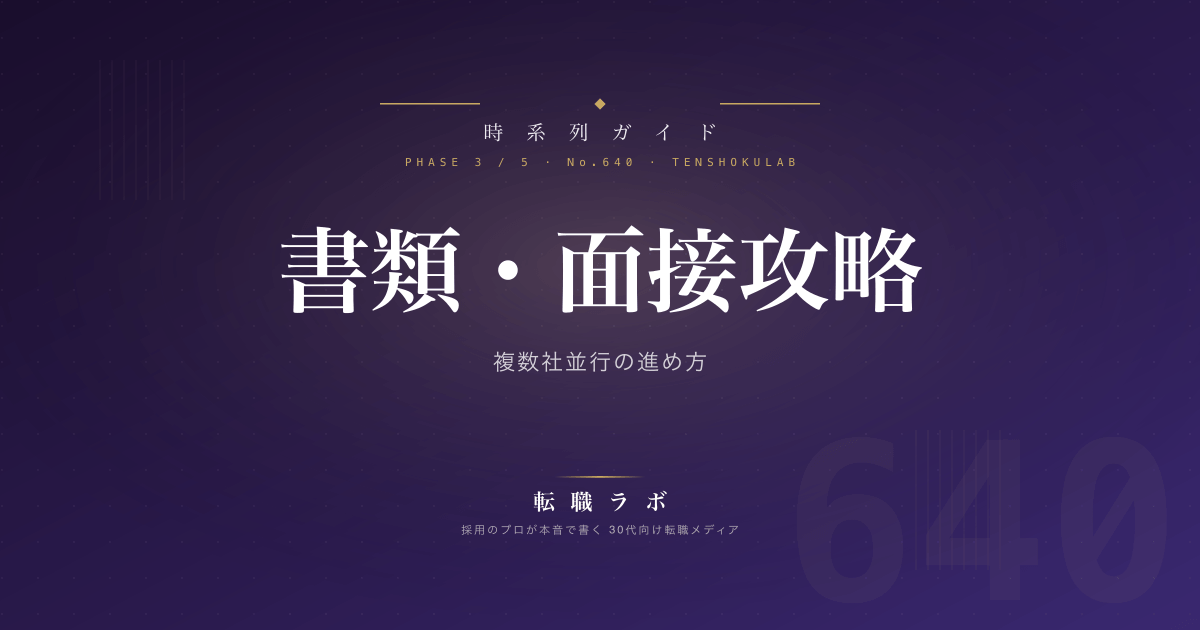 書類・面接攻略 複数社並行の進め方