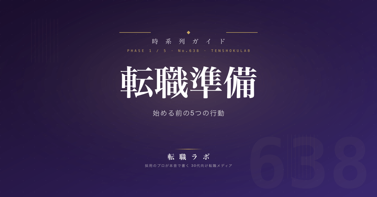 転職準備 始める前の5つの行動